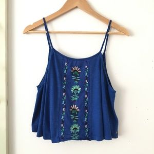 Roxy Embroidered Tank Top Cropped